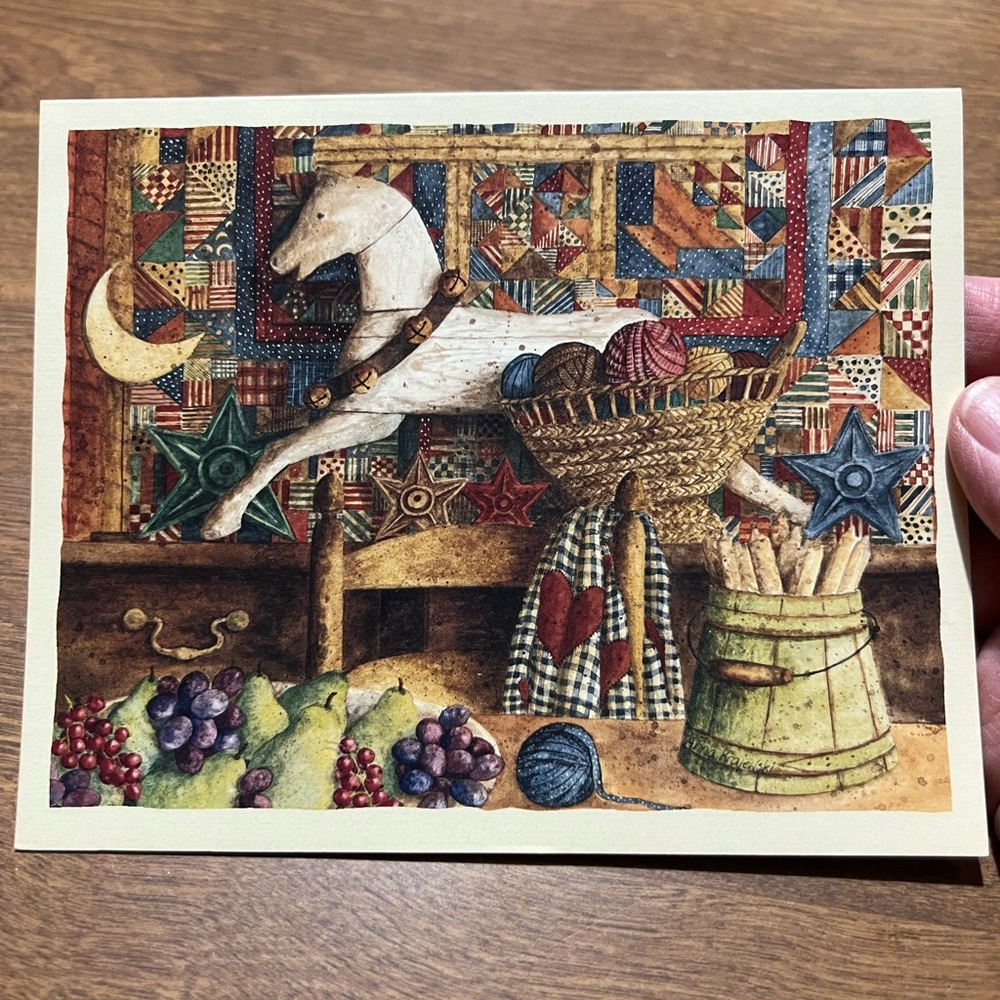 Lang Vintage Deluxe Christmas Cards Anna Krajewski Pony Ride Folk Art Holiday